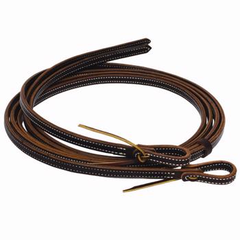 Burgundy Latigo Split Reins w/ Waterloops | 5/8" x 7'