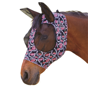Comfort Fit Lycra Fly Mask w/ Forelock Opening | Horseshoe