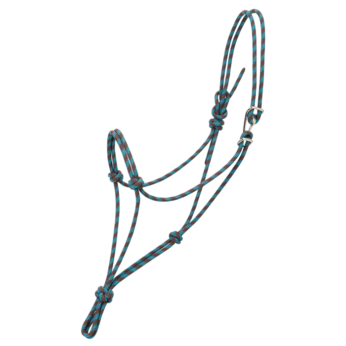 Weaver Silvertip No. 95 Rope Halter w. Clip | Brown/Turquoise | Average