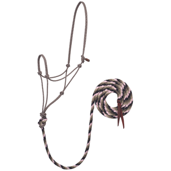 ECOLUXE Rope Halter w. Lead |  Black/Charcoal/Olive Green/Cherry Blossom