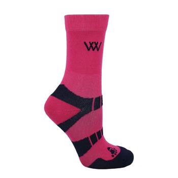 Woof Wear | Short Bamboo Waffle Sock | Pink/Navy Small